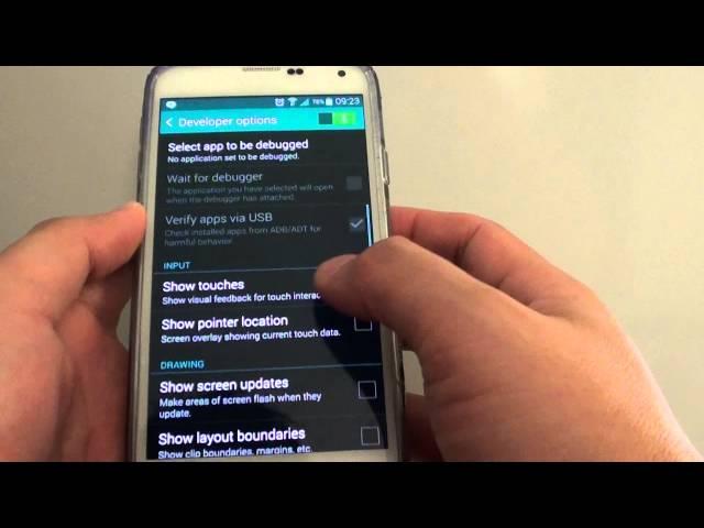 Samsung Galaxy S5: How to Show Visual Feedback For Touch Interaction