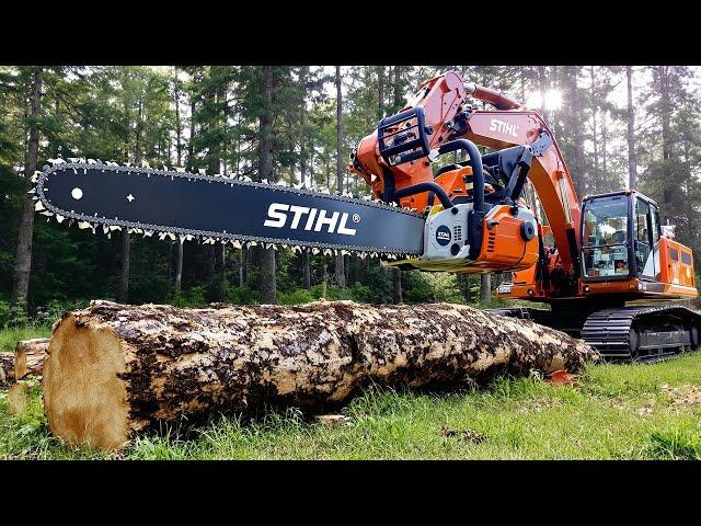 Fastest Automatic Firewood Processing Machine | Homemade Modern Wood Cutting Chainsaw Machines