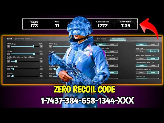 BGMI 3.6 UPDATE SENSITIVITY CODE | BGMI BEST SENSITIVITY SETTINGS | BGMI ZERO RECOIL SENSITIVITY