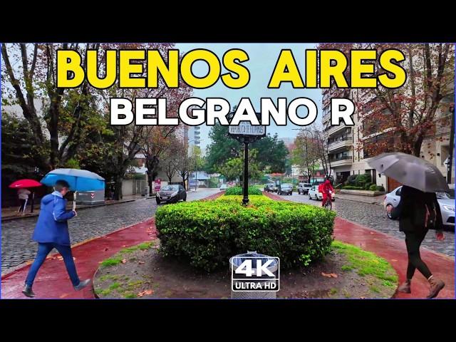 【4K】Paseo Relajante Bajo la LLuvia - BELGRANO R, Buenos Aires ASMR | Relaxing Rain