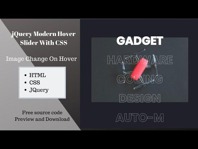 jQuery Modern Hover Slider With CSS | Image Change On Hover