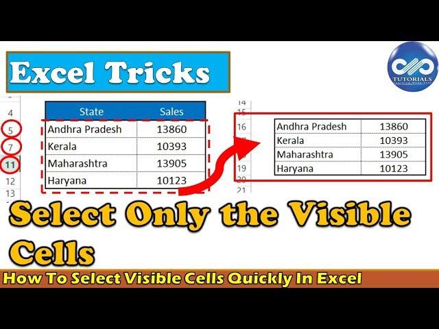 How To Select Visible Cells Quickly In Excel || Copy & Paste || dptutorials