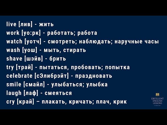 Английские слова с переводом. Английский язык. 1000 самых важных слов английского языка с переводом.