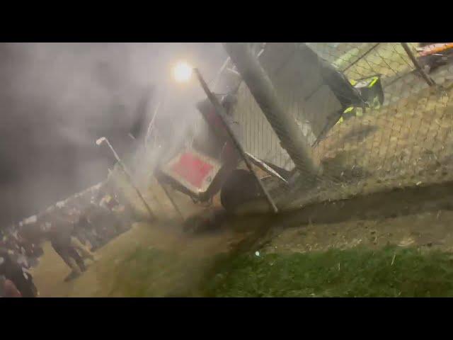 Fiery Sprintcar crash brings premature end to action at Avalon Raceway