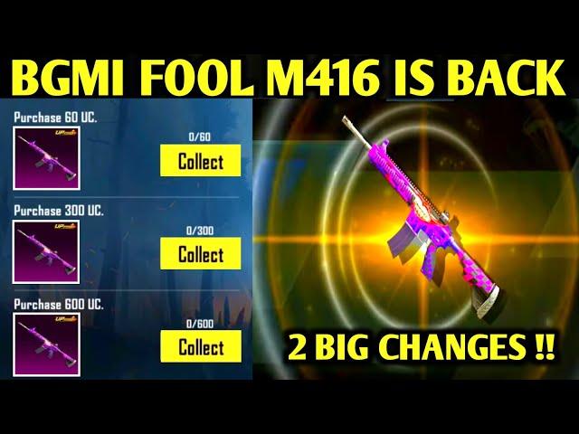 FOOL M416 NEW EVENT IN BGMI | ON HIT EFFECT IN M416 FOOL | FOOL M416 IS BACK | NEW MAP UPDATE