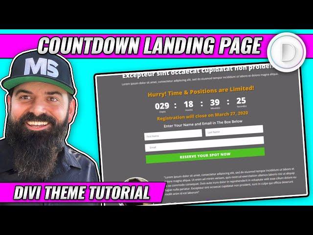 Countdown Landing Page with Divi Theme Tutorial