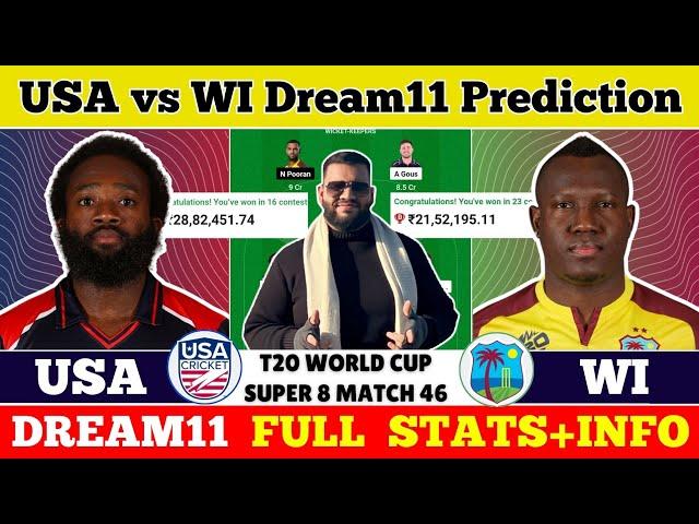 USA vs WI Dream11 Prediction|USA vs WI Dream11|USA vs WI Dream11 Team|