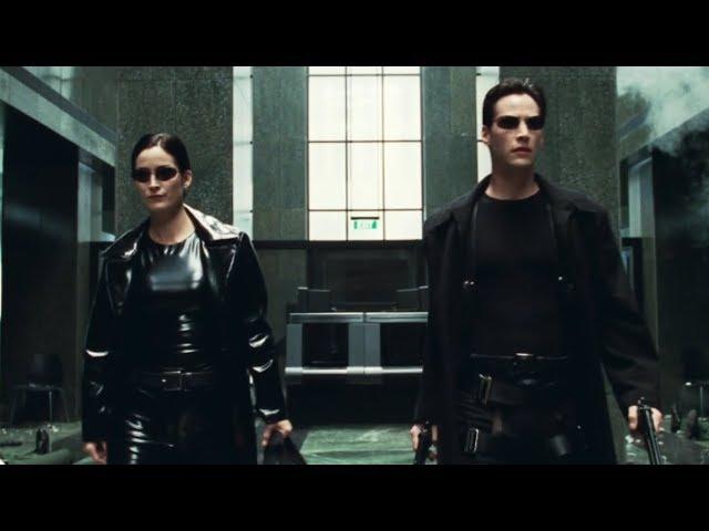 The Matrix - Lobby Shootout - With Sound Effects Only No Music