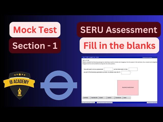 Old version Section-1 Fill in the blanks - SERU TFL- Mock Test #Seruassessmenttfl, #tfl, #phv, #seru