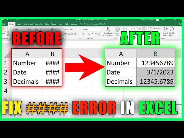 How to Fix #### in excel || Fix Hashtags error #excel