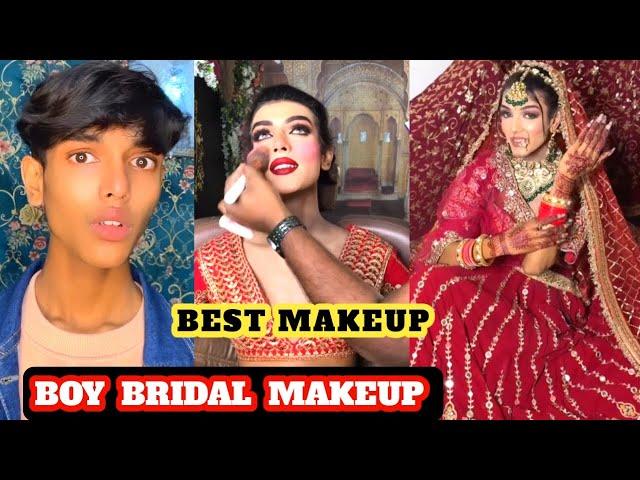 OM SHARMA | BOY BRIDAL MAKEUP TRANSFORMATION  | 8 BEST BEAUTY PARLOURS IN INDIA  | #boytogirlmakeup