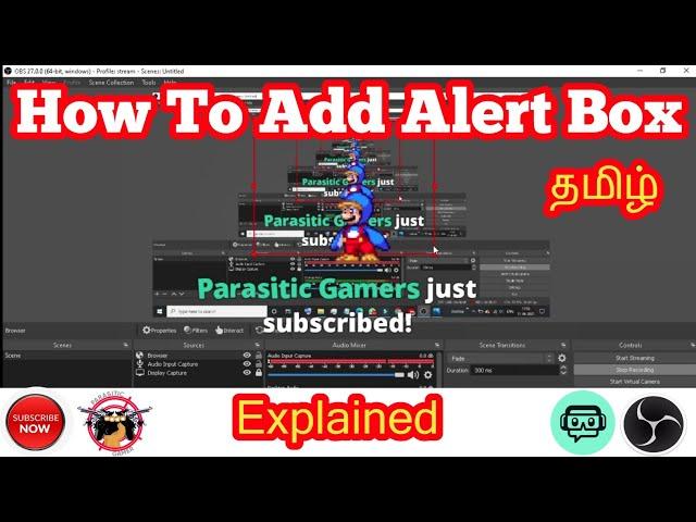 How to add Alert Box in Obs Tamil Parasitic Gamers