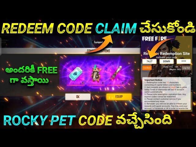 FFPL Redeem Code in Telugu | Today FFPL Redeem Code in Telugu | Free fire redeem code in telugu