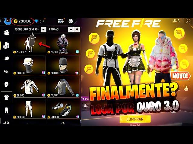 CORREE!! NOVA LOJA POR OURO? PEGUE A BARBINHA, MOLETOM CINZA GRÁTIS, SOMBRA ROXA E MAIS - FREE FIRE