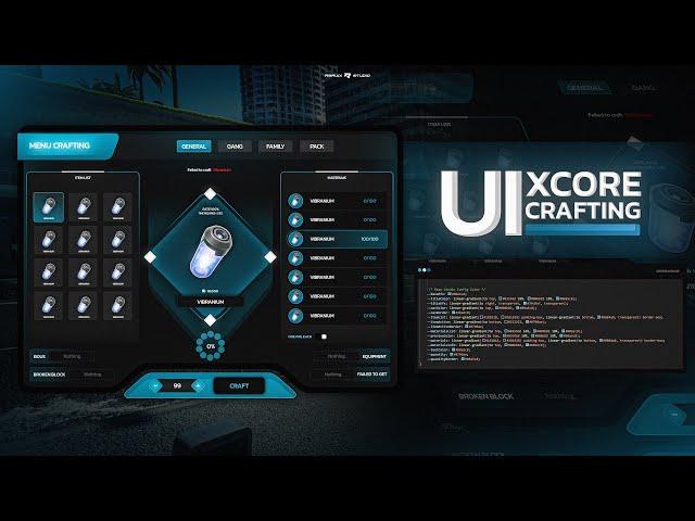 Fivem | Ui Custom | Xcore  Crafting - Reaw Studio [Preview]