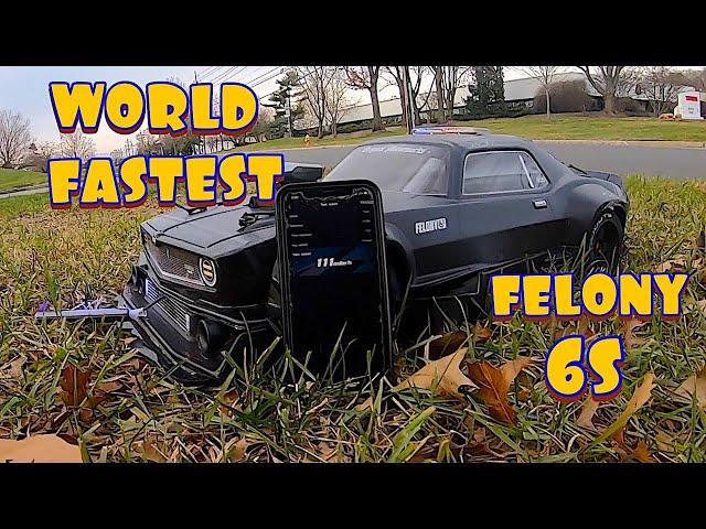 WORLD FASTEST ARRMA FELONY RUNNING 6S WITH A STOCK DIFF 111 MPH