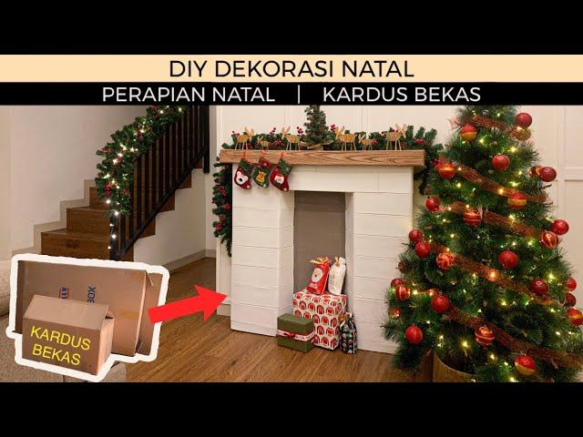 [ENG SUB] DIY dekorasi natal | Membuat perapian natal dari kardus bekas | Christmas Special #3