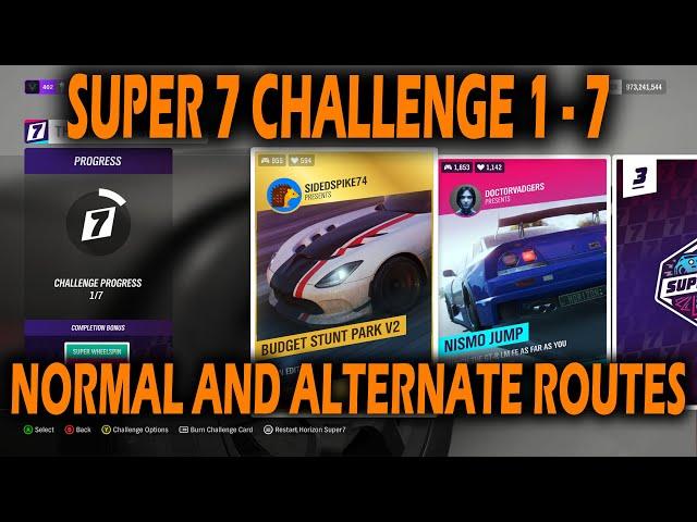 FORZA HORIZON 4 "The Horizon SUPER7 Challenge 1-7" Normal & Alternate Routes