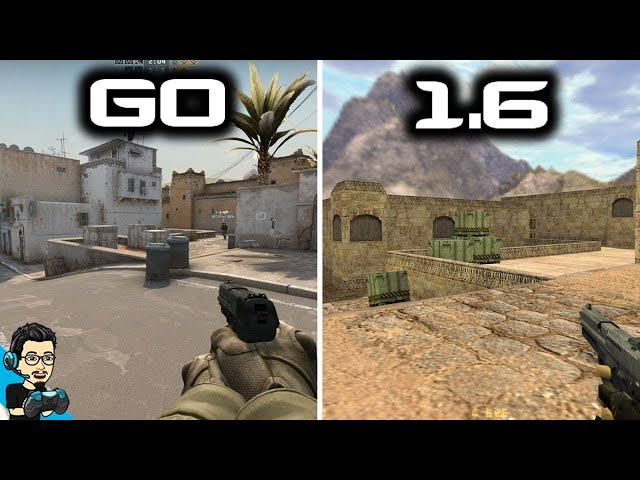 Counter Strike 1.6 v/s Global Offensive - DUST 2 - Side-by-Side Comparison (2020 Updated)