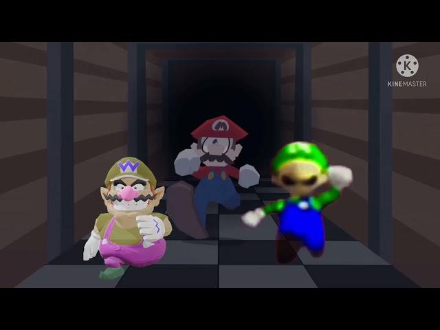 Mario,Luigi and Wario running from the wario apparition (read desc)