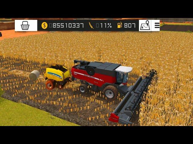 wheat harvesting & making straw bale in fs 18 || Farming simulator 18 || timelapse