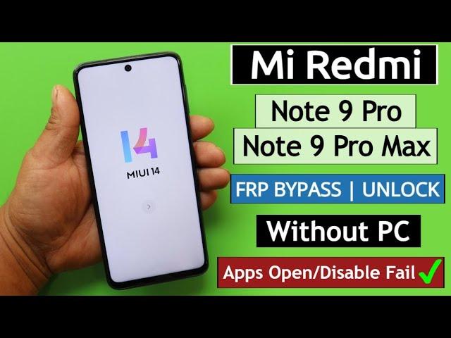 Redmi Note 9 Pro/Max MIUI 14 FRP Bypass Without PC | Google Account Unlock  Redmi 10 Lite Android 13