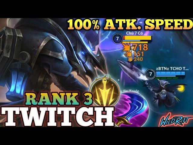 TWITCH 100% ATTACK SPEED! BIG ULT RAIN SHOT DMG - TOP 3 GLOBAL TWITCH BY zBTNz TCHO TW Lo- WILD RIFT