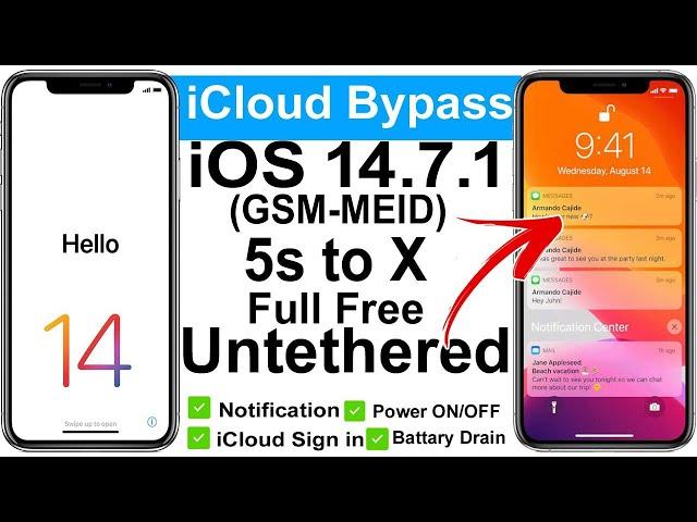 [Windows] iCloud Bypass iOS 14.7.1 FREE Untethered MEID/GSM/ Facetime/Siri/iCloud/Notification