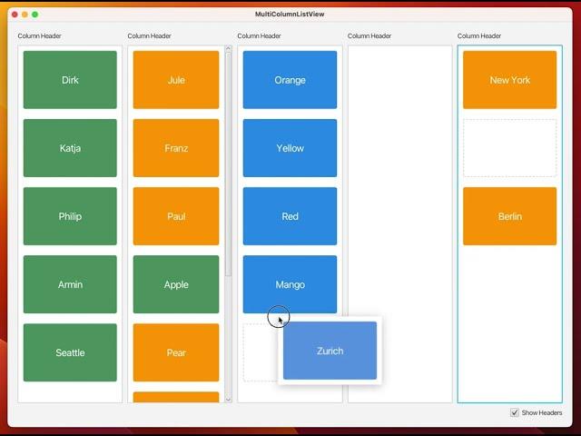 JavaFX: Multi Column List View With Drag & Drop Support