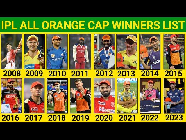 IPL ALL ORANGE CAP WINNERS FROM 2008 TO 2023