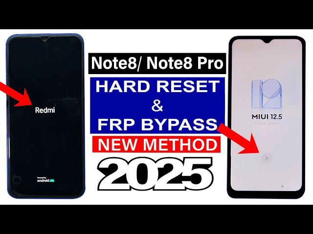 Redmi Note 8/ Note 8 Pro : Hard Reset & FRP Bypass - (Without PC) - Easy Method 100% Working