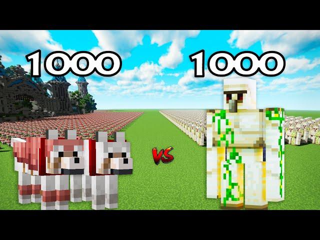 1000 Dogs Vs 1000 Iron Golems | Minecraft