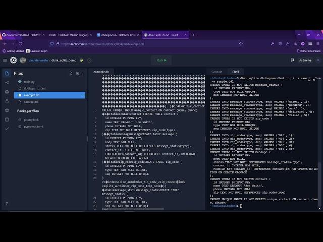 How to convert DBML to SQLite DDL (Data Definition Language) | Python