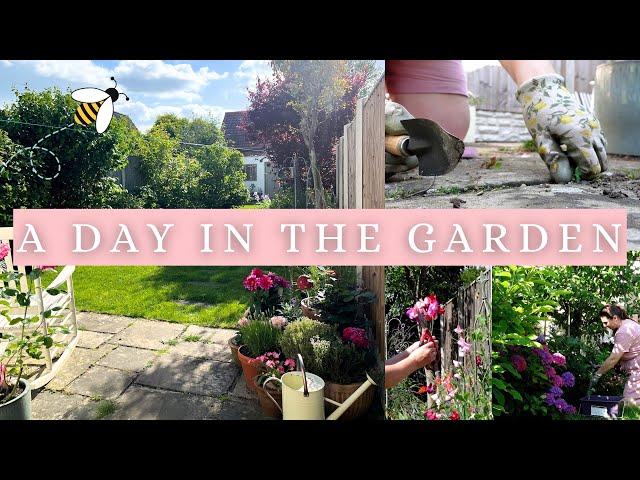 A Peaceful Morning Tidying My English Cottage Garden | homegrown flowers, weeding, mowing the lawn