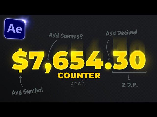 Animate Numbers in After Effects - How to add commas, decimals & symbols