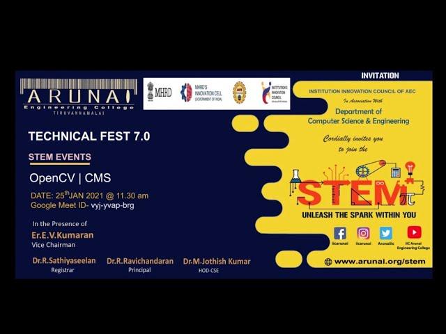 Technical Fest | STEM -7.0 | Dept. of CSE | 1504 - Arunai Engineering College | Tiruvannamalai