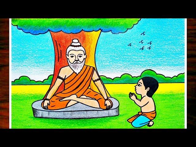 Guru Purnima Special Drawing|How To Draw Guru Purnima Poster|Easy Drawing For Beginners step by step