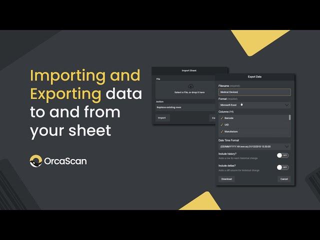 Importing and exporting data to and from your sheet with Orca Scan
