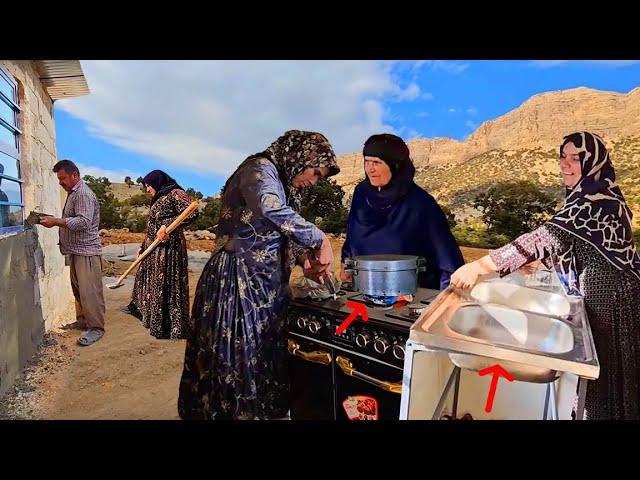 Equipped kitchen: new sink and oven are install in Fariba's house