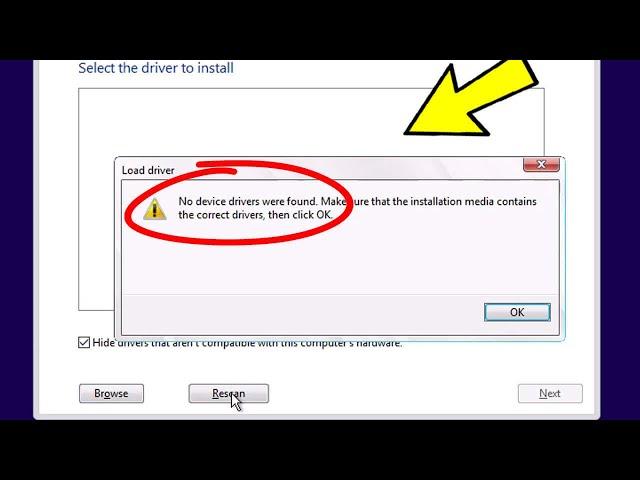 No device drivers were found Error Install windows 11 / 10 / 7 / 8 | Fix no device driver were found