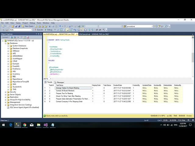 INSERT DATA USING Store Procedure  in sql server