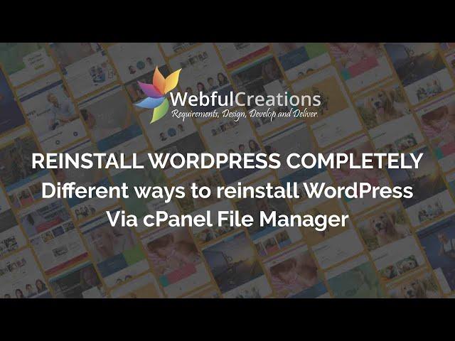 How to update or reinstall WordPress Manually via cPanel File Manager | Webful Creations