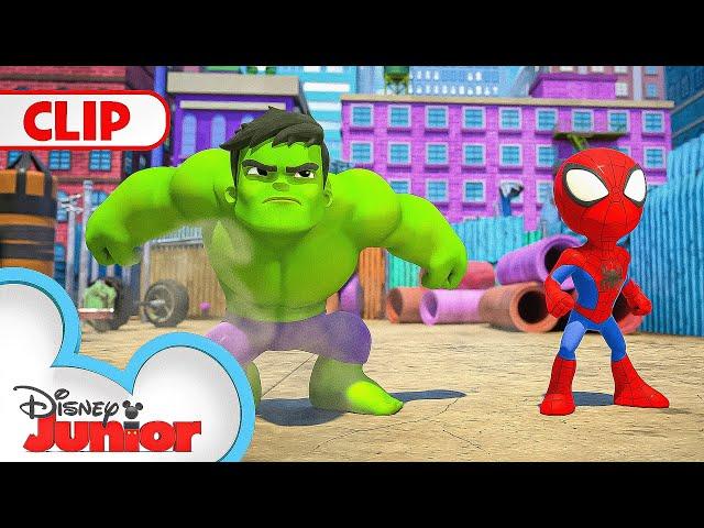 Hulk vs Gobby! | Marvel's Spidey and his Amazing Friends | @disneyjunior