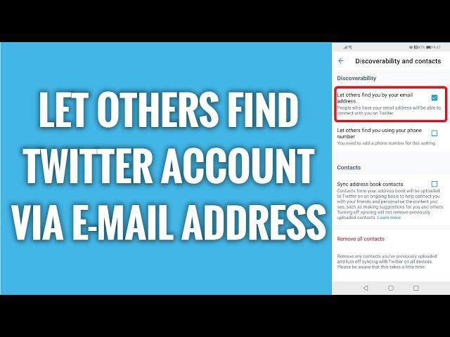 Let Others Find Twitter Account Via E-Mail Address