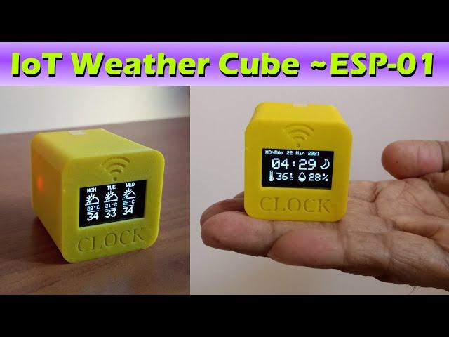 IoT Weather Cube with ESP01 Weather Clock Oled Display