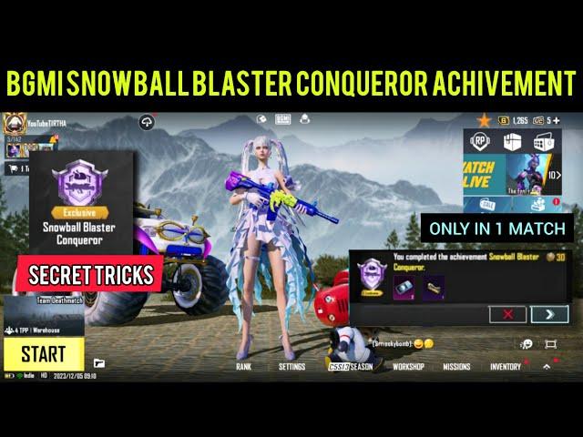 SNOWBALL BLASTER CONQUEROR ACHIEVEMENT TRICK | HOW TO COMPLETE SNOWBALL BLASTER ACHIEVEMENT IN BGMI