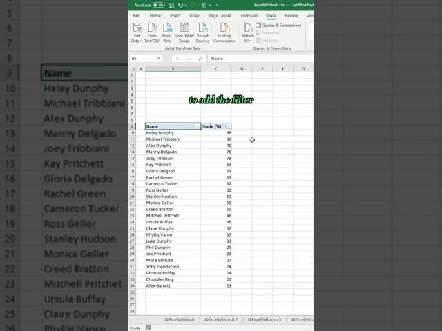 Excel Tip: Sort names alphabetically