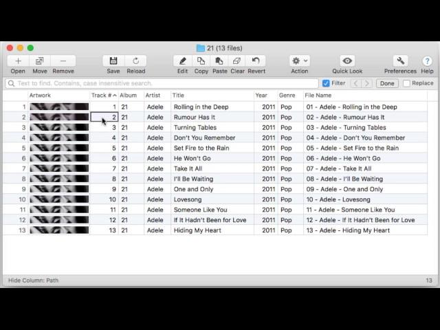Batch remove metadata from audio files on Mac with Tag Editor by Amvidia