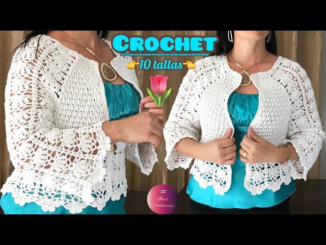 Suéter O bolero tejido a Crochet: para todas las tallas