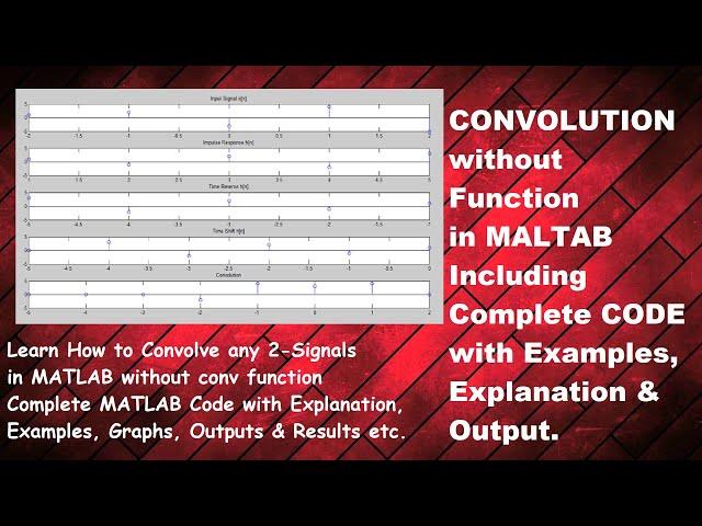 Convolution without Function in MATLAB | Complete Code with Output (Graph + Results)